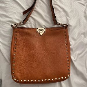 Valentino Rockstud Orange Leather bag Messenger crossbody